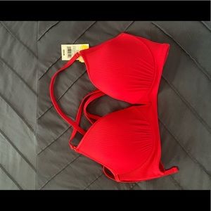 New Red Target Bikini Top